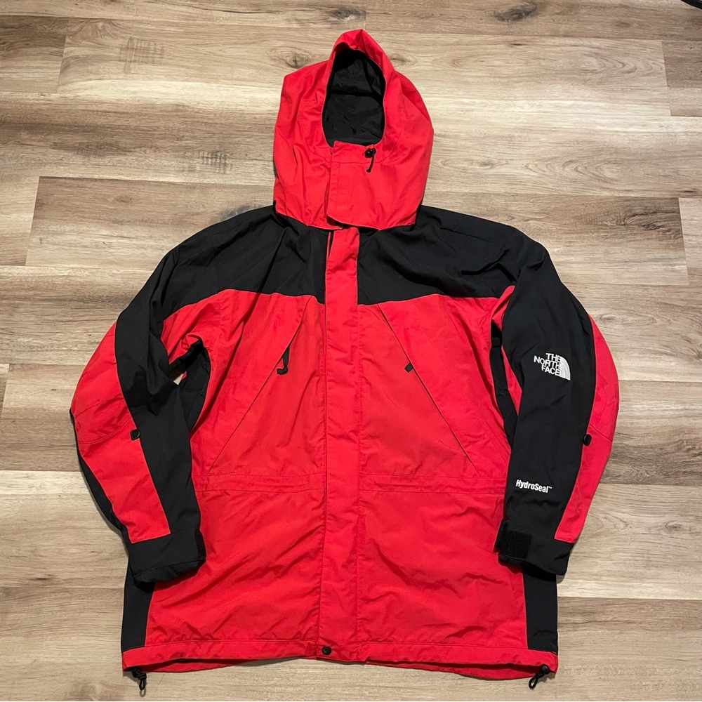 Vtg 90s The North Face Hydroseal Jacket Mens XL  Mountain Guide Red Black